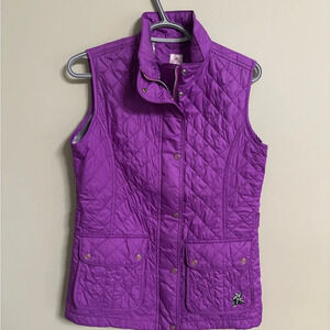 Peter Millar Women’s Size Small Quilted Golf Vest Full Zip Pockets Lined Purple